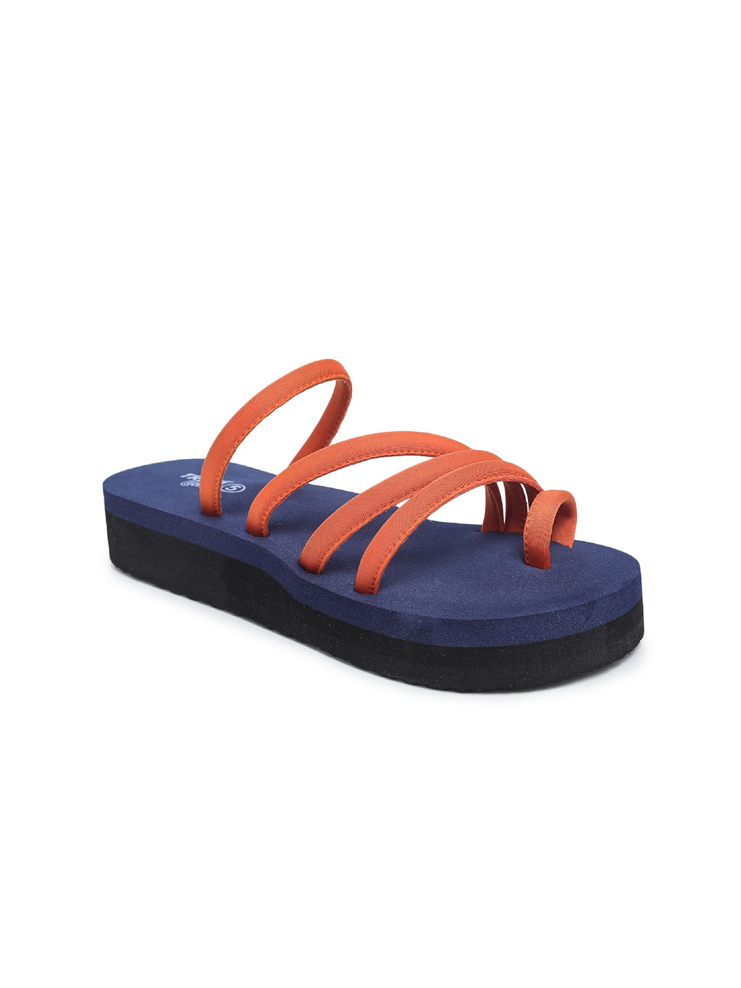 

TRASE Women Orange & Navy Blue Slip-On