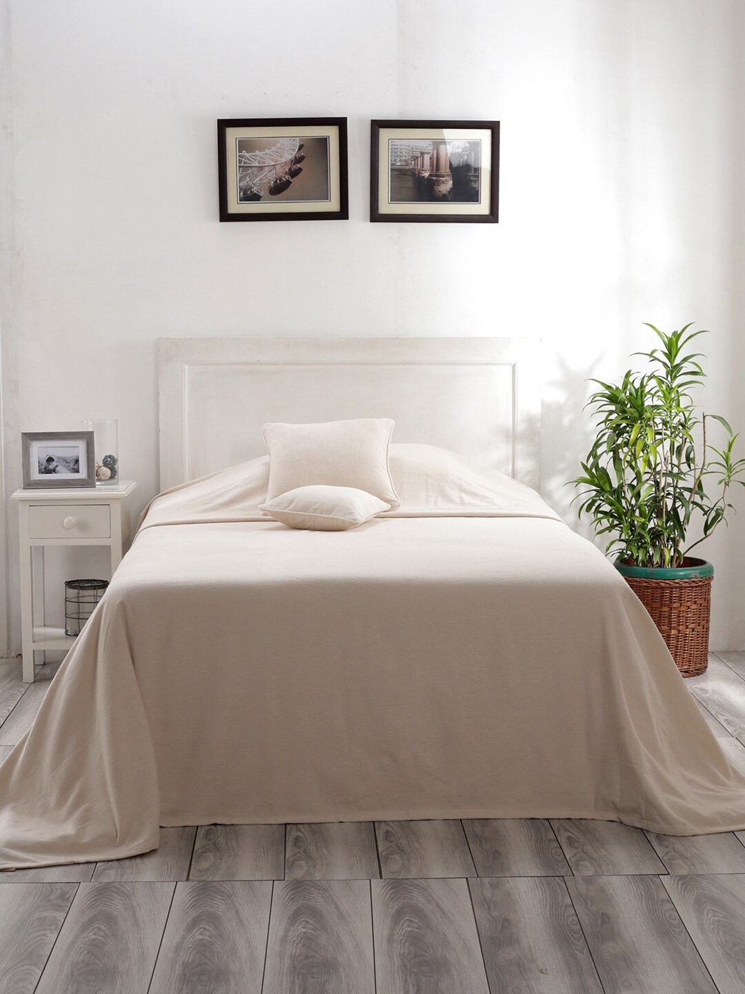 

MASPAR Beige Solid Pure Cotton 310 GSM Single Bed Cover