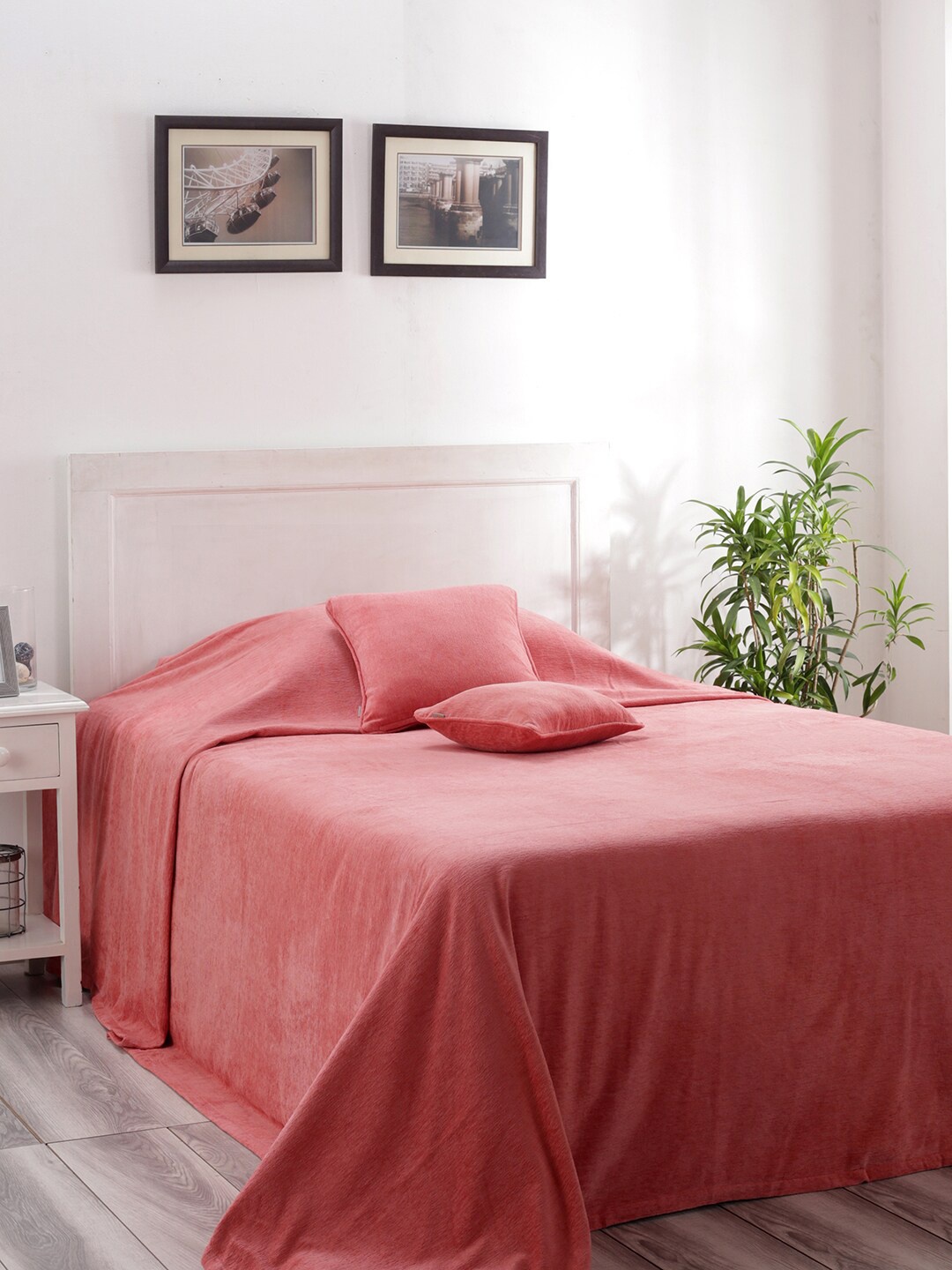

MASPAR Pink Solid Pure Cotton 310 GSM Single Bed Covers