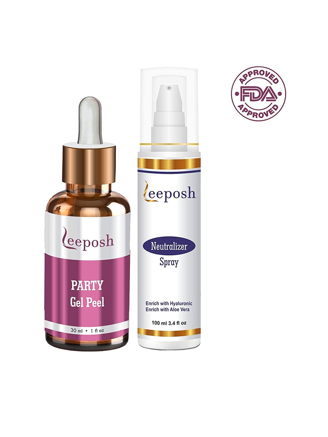 

Leeposh Set of Party Gel Peel 30 ml & Neutralizer Spray 100 ml, White