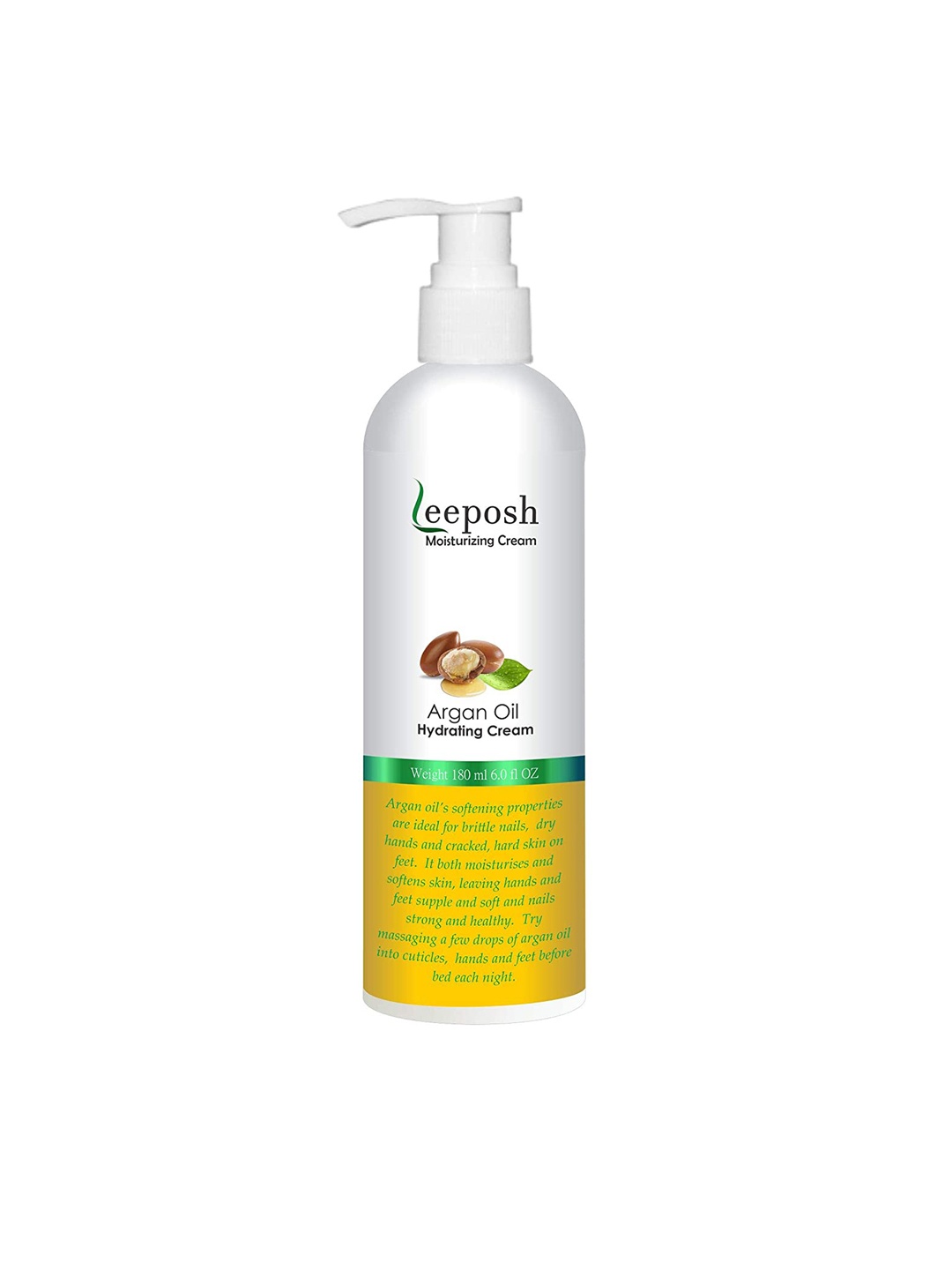 

Leeposh Moisturizing Argan Oil Hydrating Cream with Almond Oil 180 ml, White