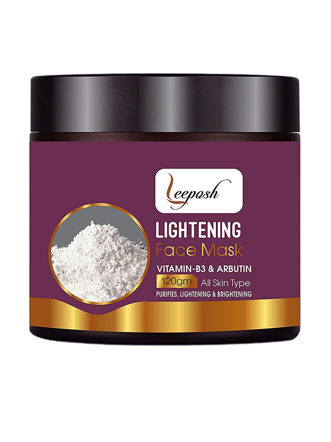 

Leeposh Lightening Face Mask with Vitamin-B3 & Arbutin 120 g, Purple