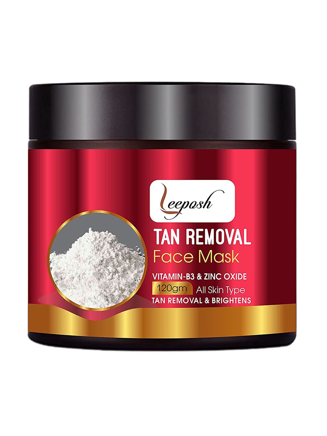 

Leeposh Tan Removal Face Mask with Vitamin-B3 & Zinc Oxide 120 g, Maroon