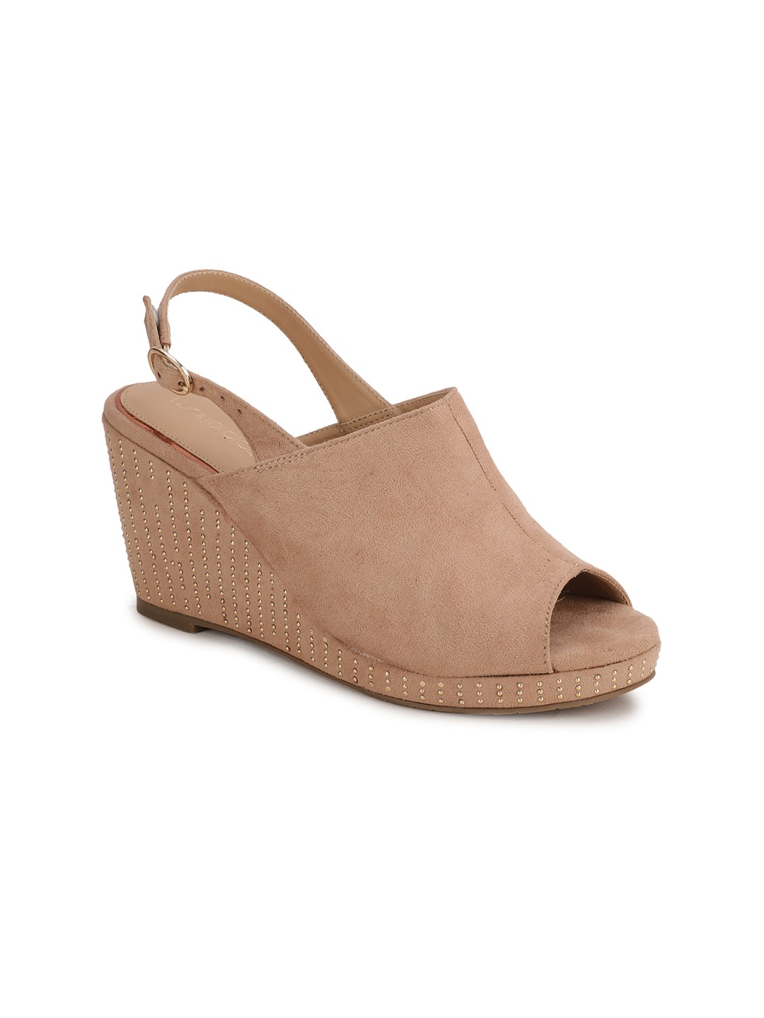 

Marie Claire Beige Wedge Peep Toe Heels