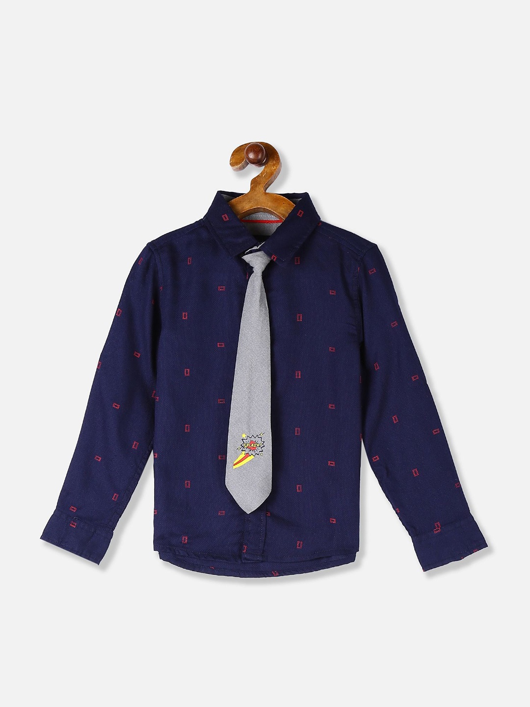 

Cherokee Boys Blue Printed Casual Shirt