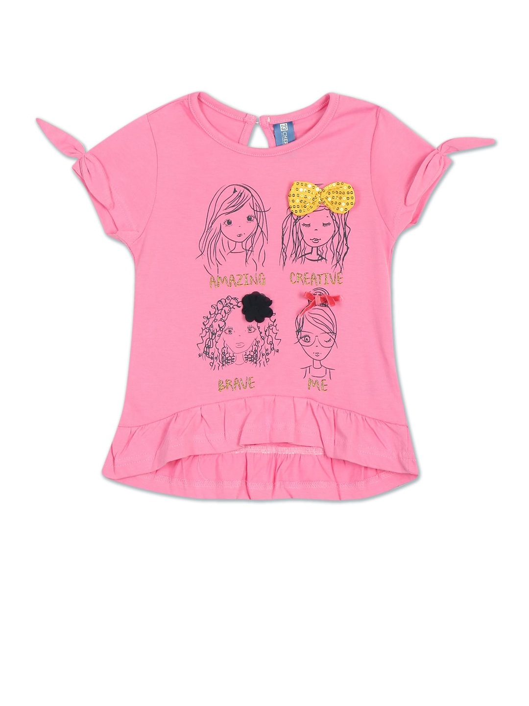 

Cherokee Girls Pink Printed T-shirt
