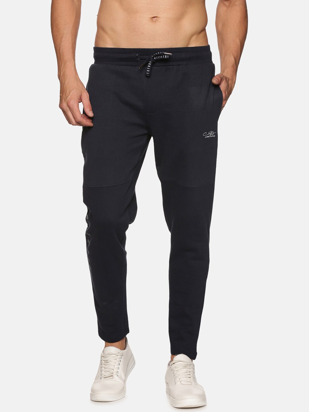 

ATTIITUDE Men Navy Blue Solid Slim Fit Track Pants