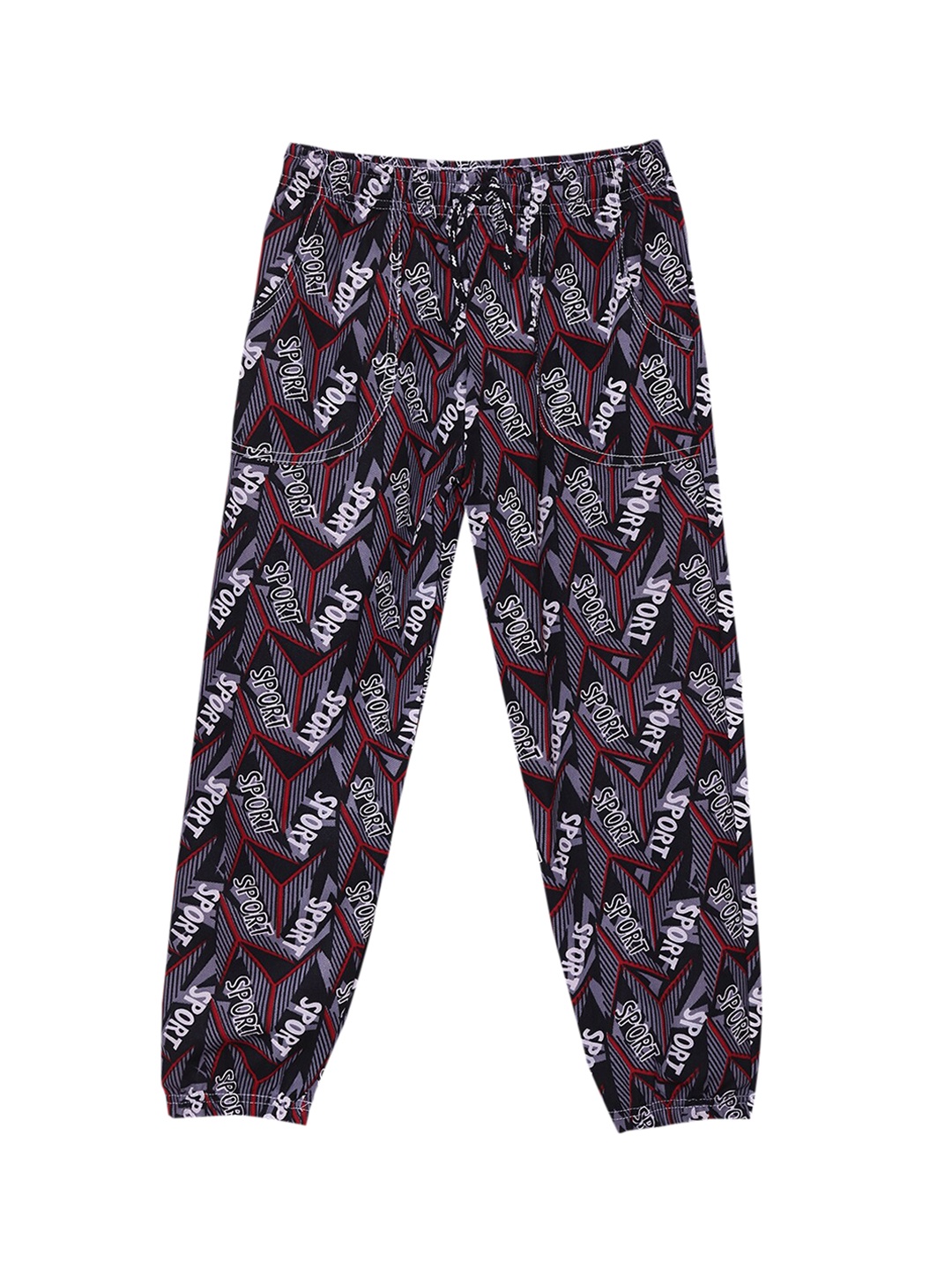 

SWEET ANGEL Girls Black & Grey Printed Joggers