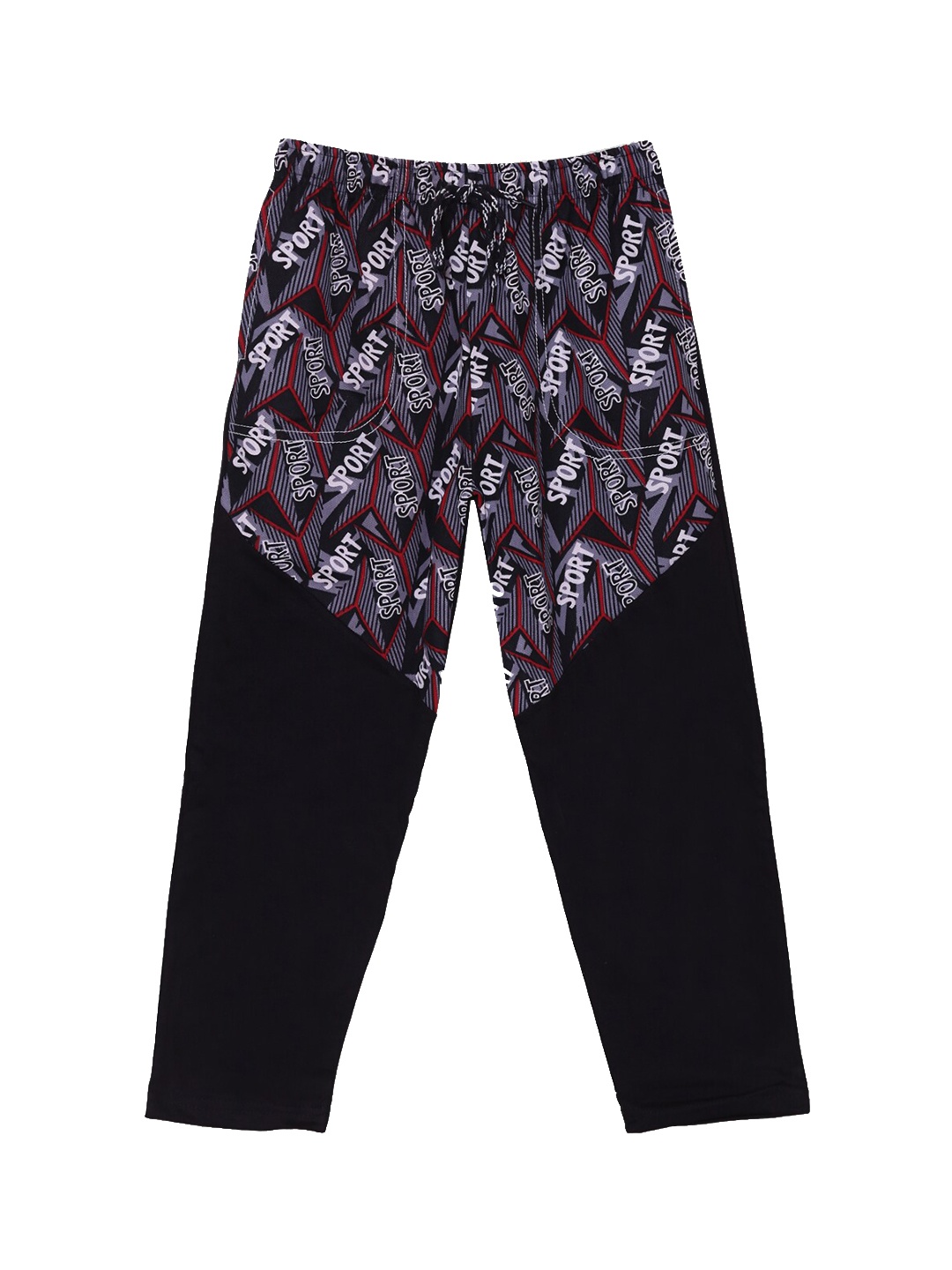 

SWEET ANGEL Girls Black Printed Pure Cotton Track Pants