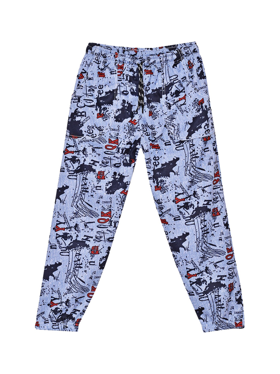 

SWEET ANGEL Girls Navy Blue Printed Track Pants