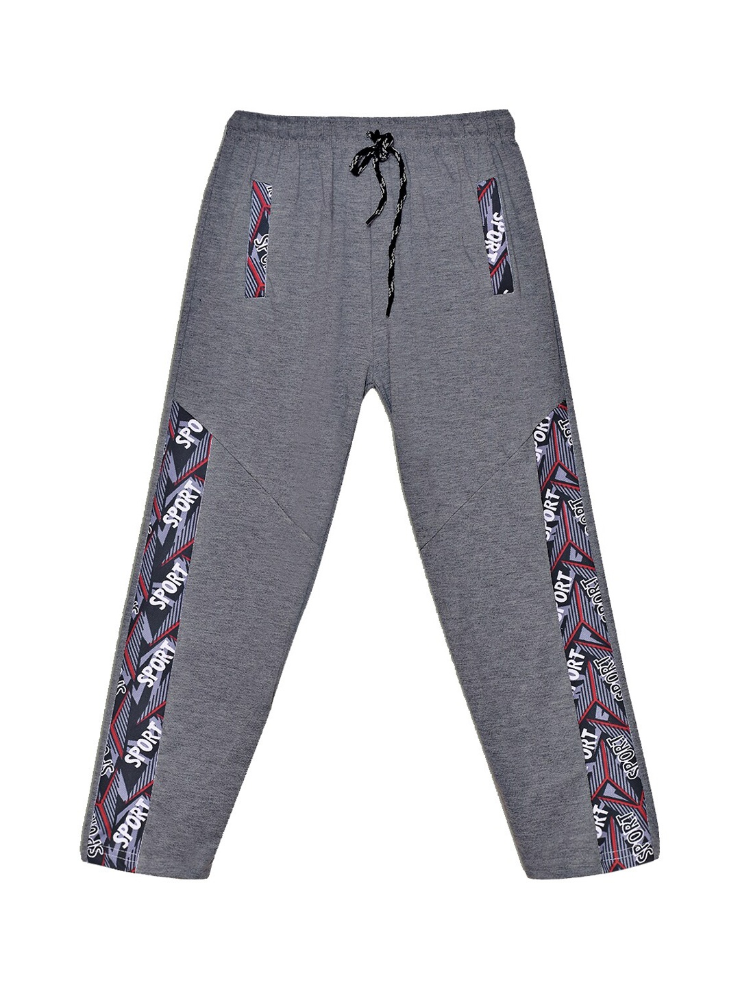 

SWEET ANGEL Girls Charcoal-Grey Solid Pure Cotton Track Pants