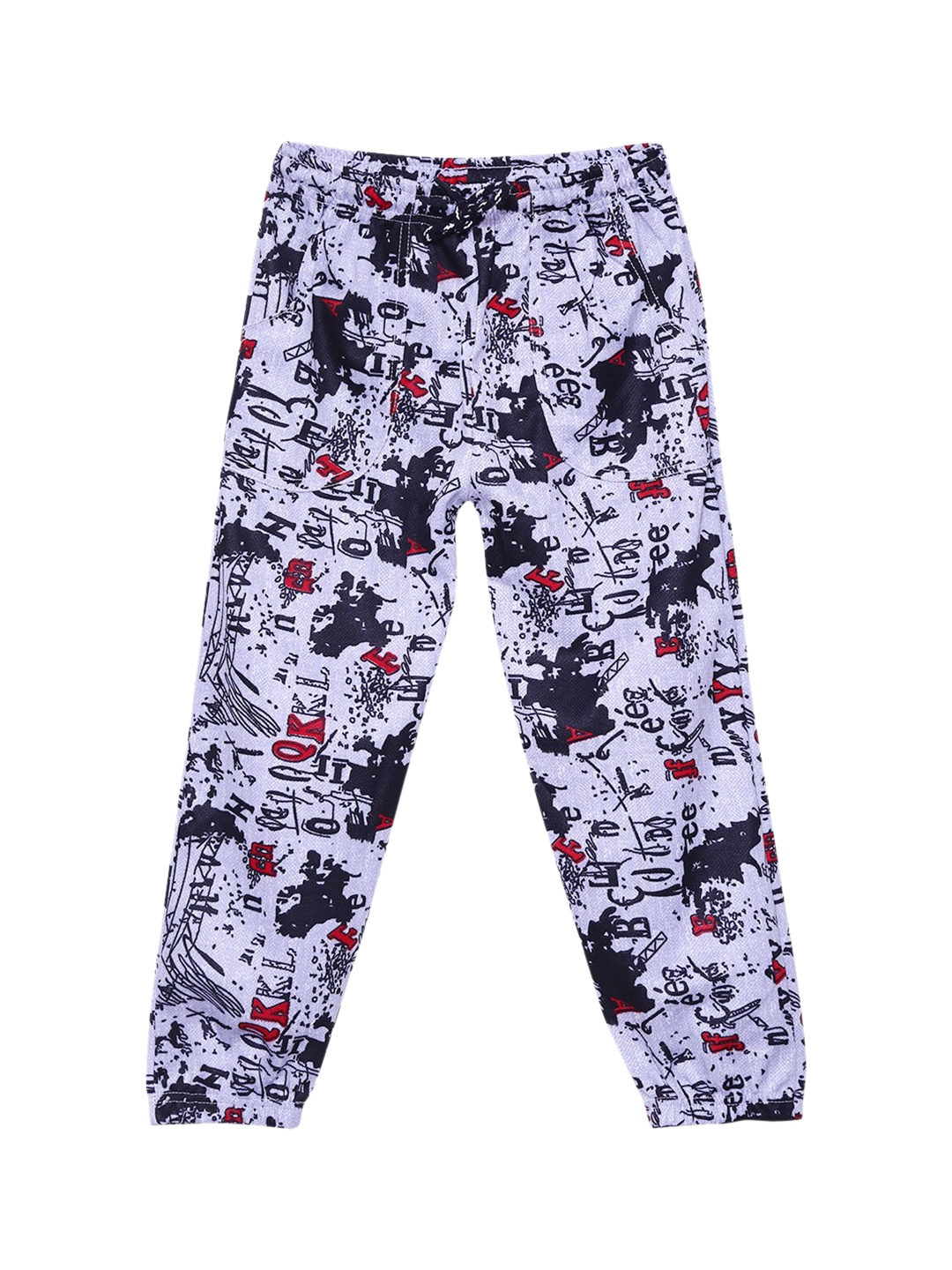 

SWEET ANGEL Girls Black & White Printed Track Pants