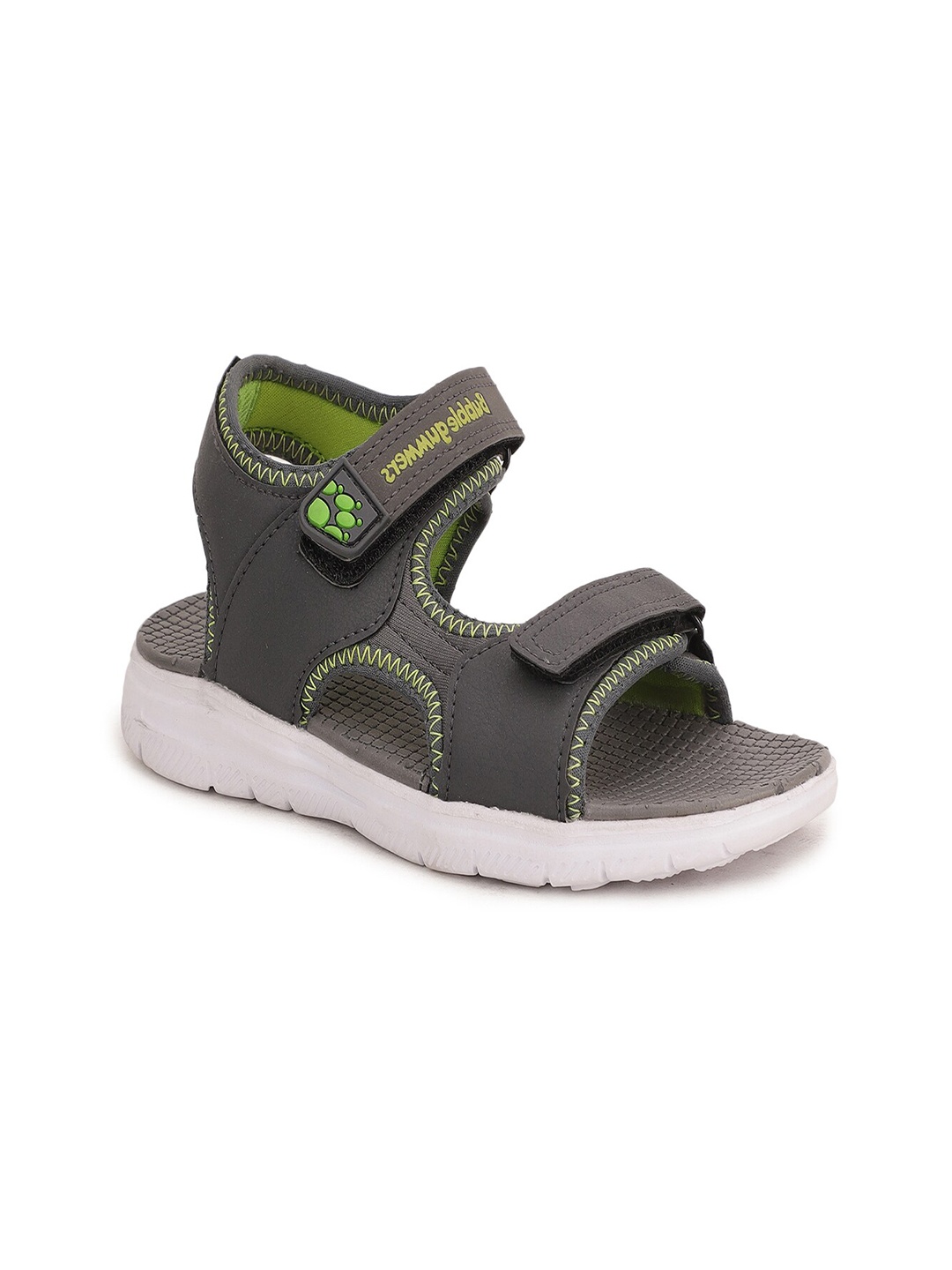 

Bubblegummers Boys Grey & Black PU Comfort Sandals