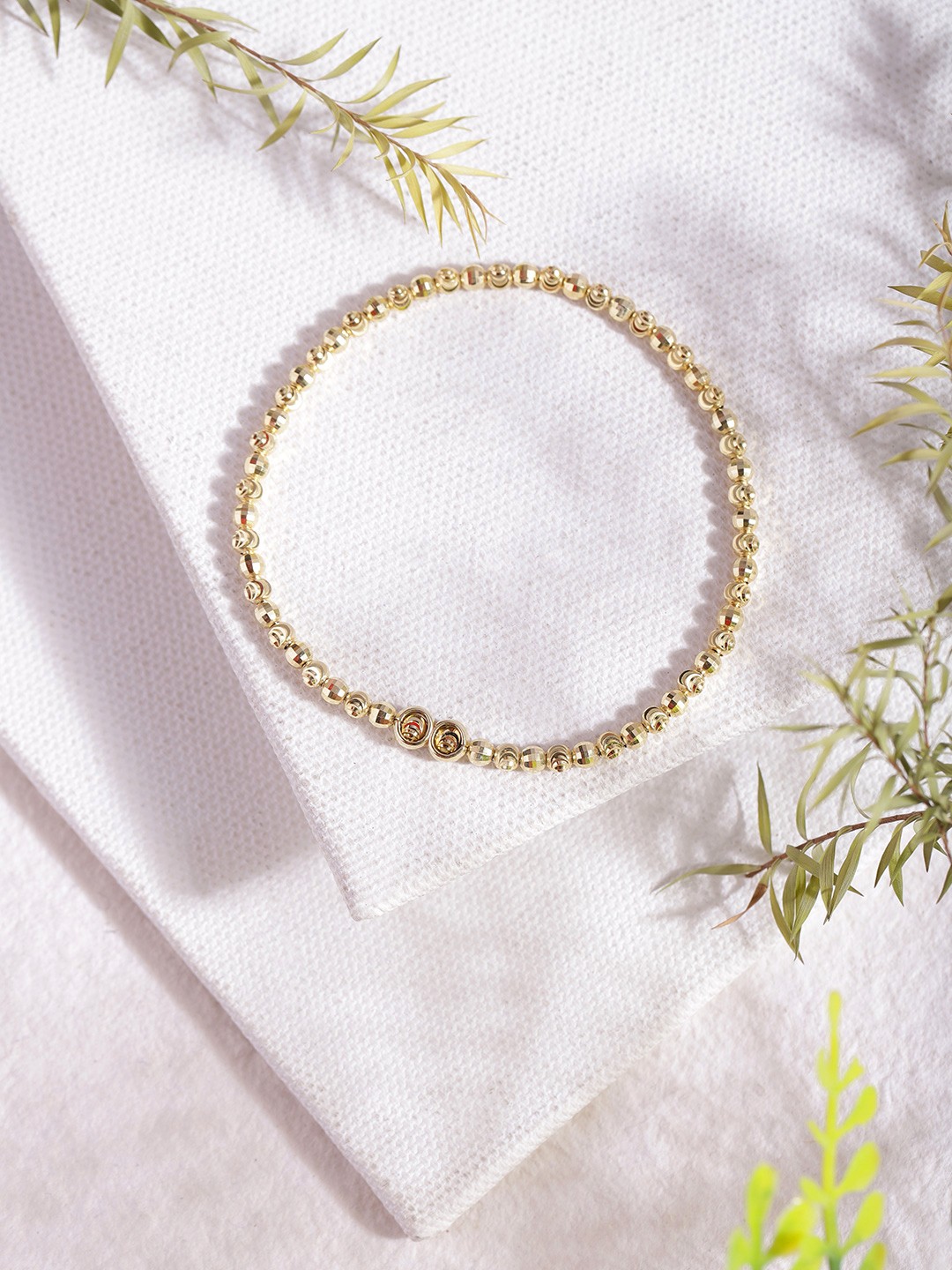 

Zavya Women Gold-Toned 925 Sterling Silver Cubic Zirconia Gold-Plated Bracelet