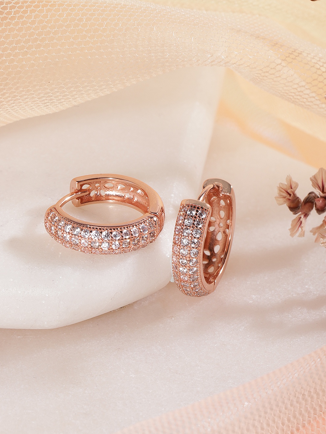 

Zavya Rose Gold 925 Sterling Silver Circular Hoops Earrings