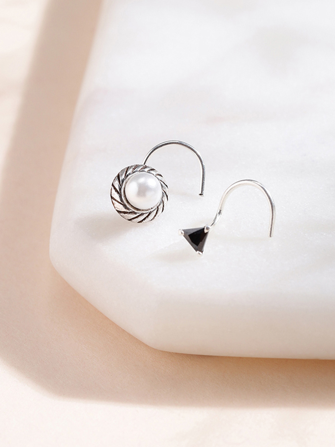 

Zavya Women Set of 2 Silver-Plated 925 Sterling Silver Nose Pin