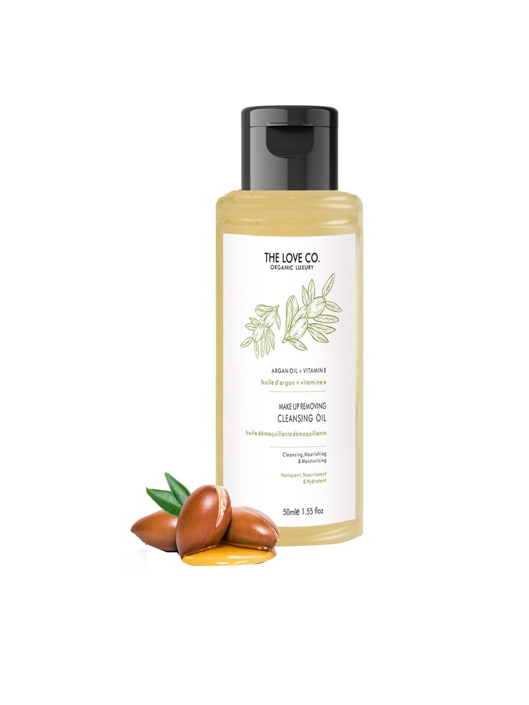 

THE LOVE CO. Deep Cleansing Oil Makeup Remover with Argan Oil & Vitamin E 50 ml, White