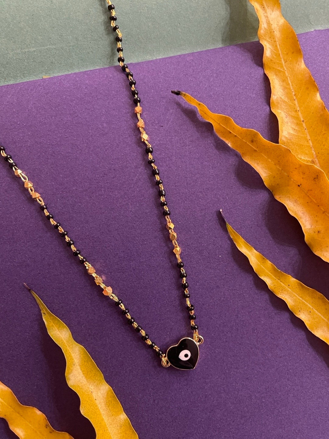 

Digital Dress Room Gold-Plated Black Beaded Mangalsutra