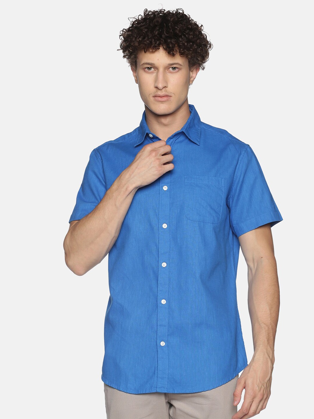 

Sethukrishna Men Blue Classic Cotton Casual Shirt