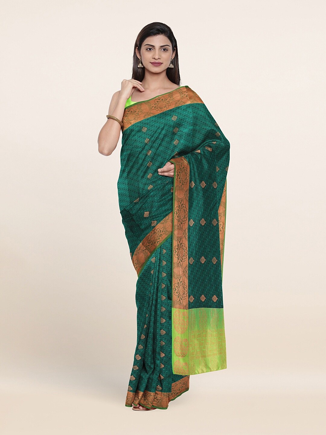 

Pothys Green Woven Design Saree