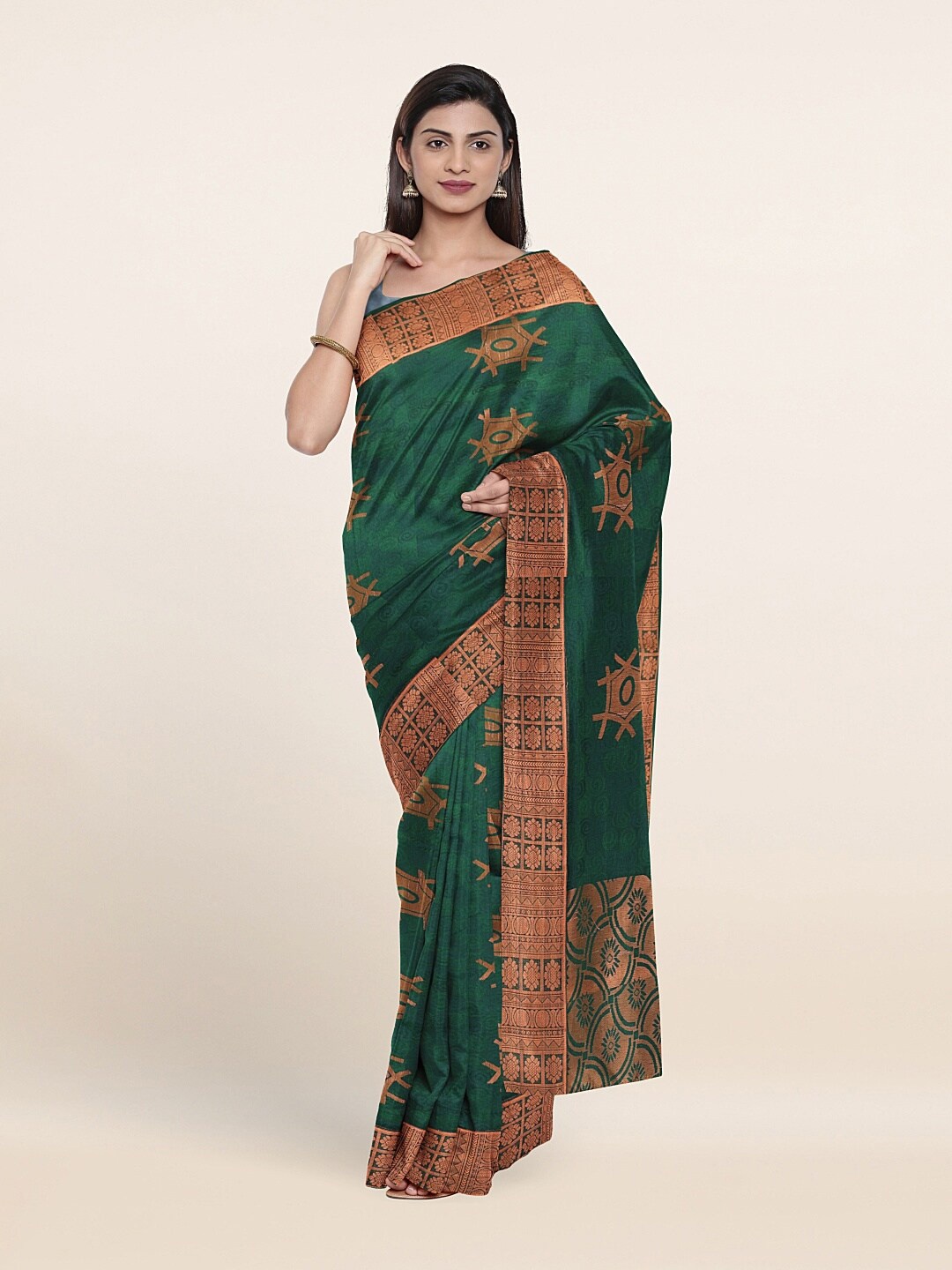 

Pothys Green Woven Design Saree