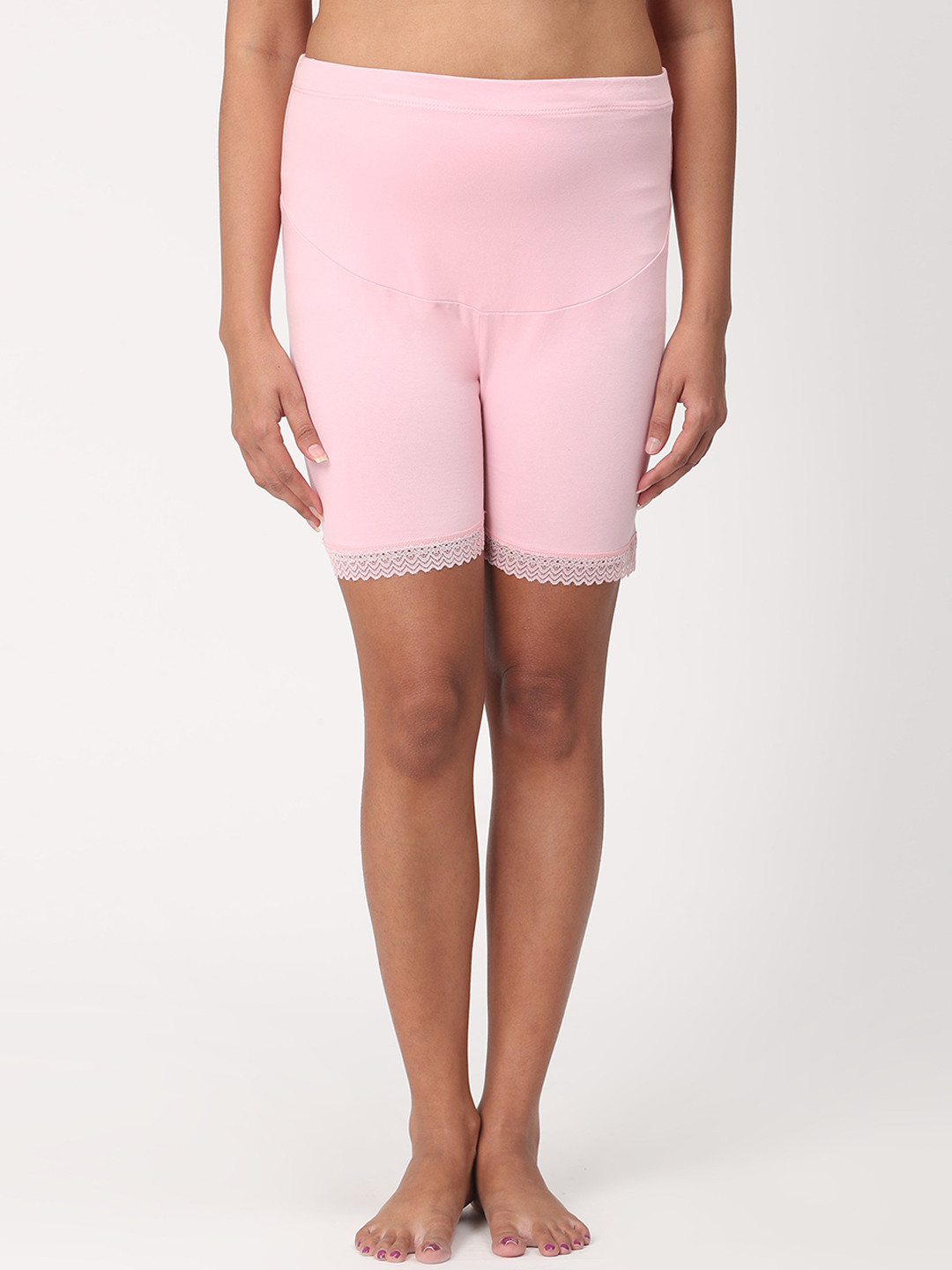

The Mom Store Pink Solid High Waist Maternity Boyshort