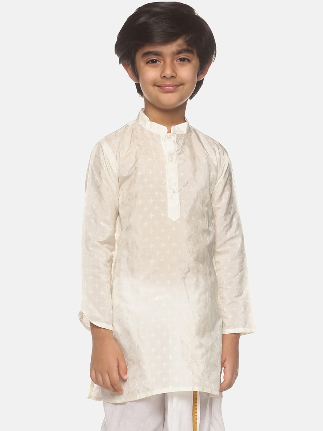 

Sethukrishna Boys Cream-Coloured Kurta