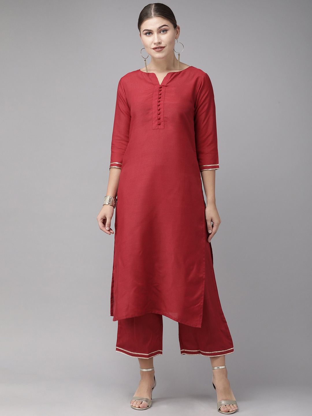 

Indo Era Women Maroon Kurta with Palazzos