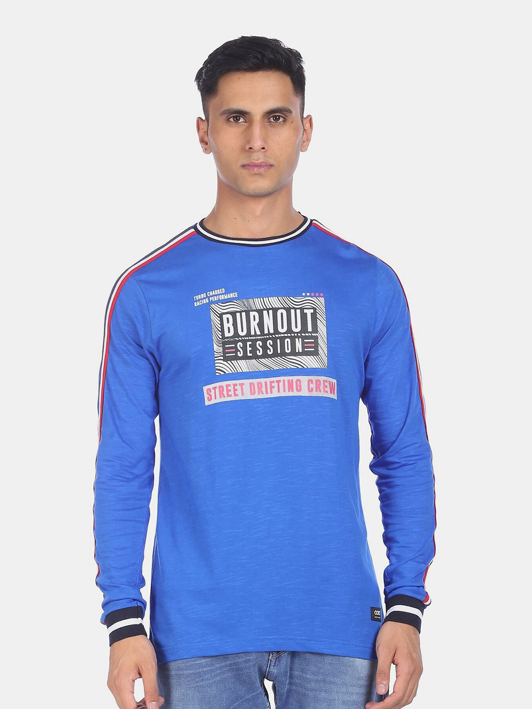 

Colt Men Blue Typography Printed T-shirt