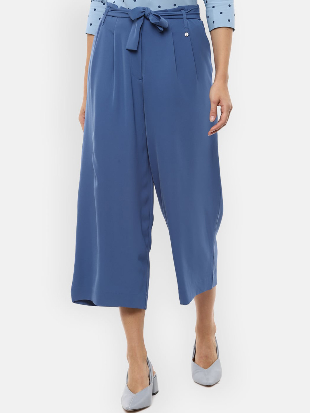 

Van Heusen Woman Women Blue Pleated Culottes