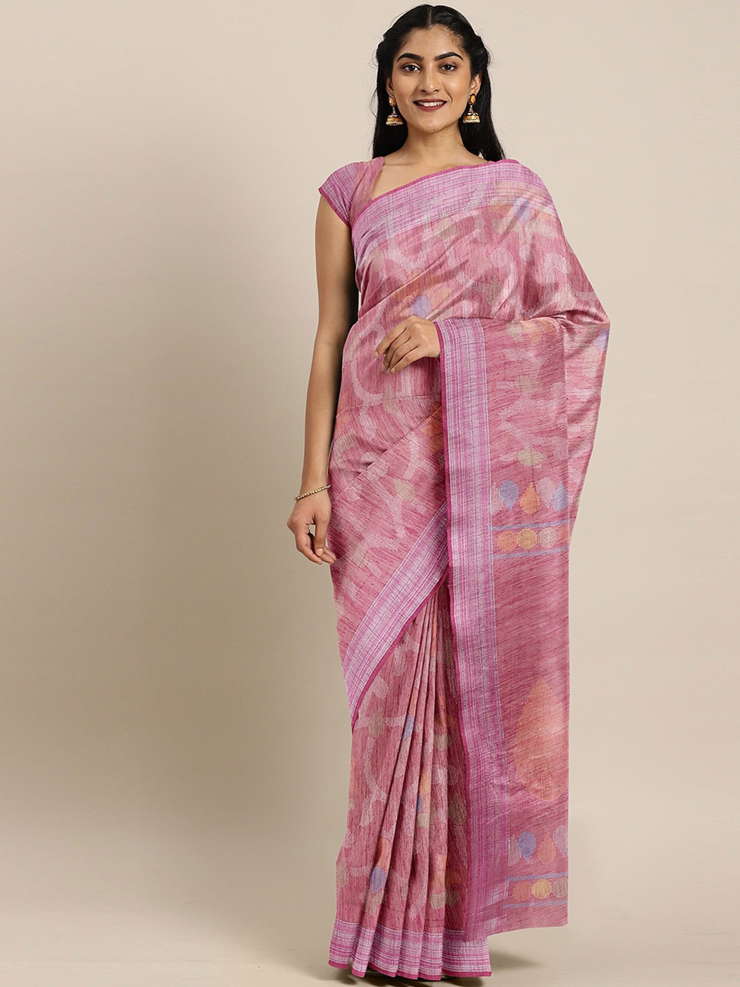 

The Chennai Silks Violet Floral Printed Saree