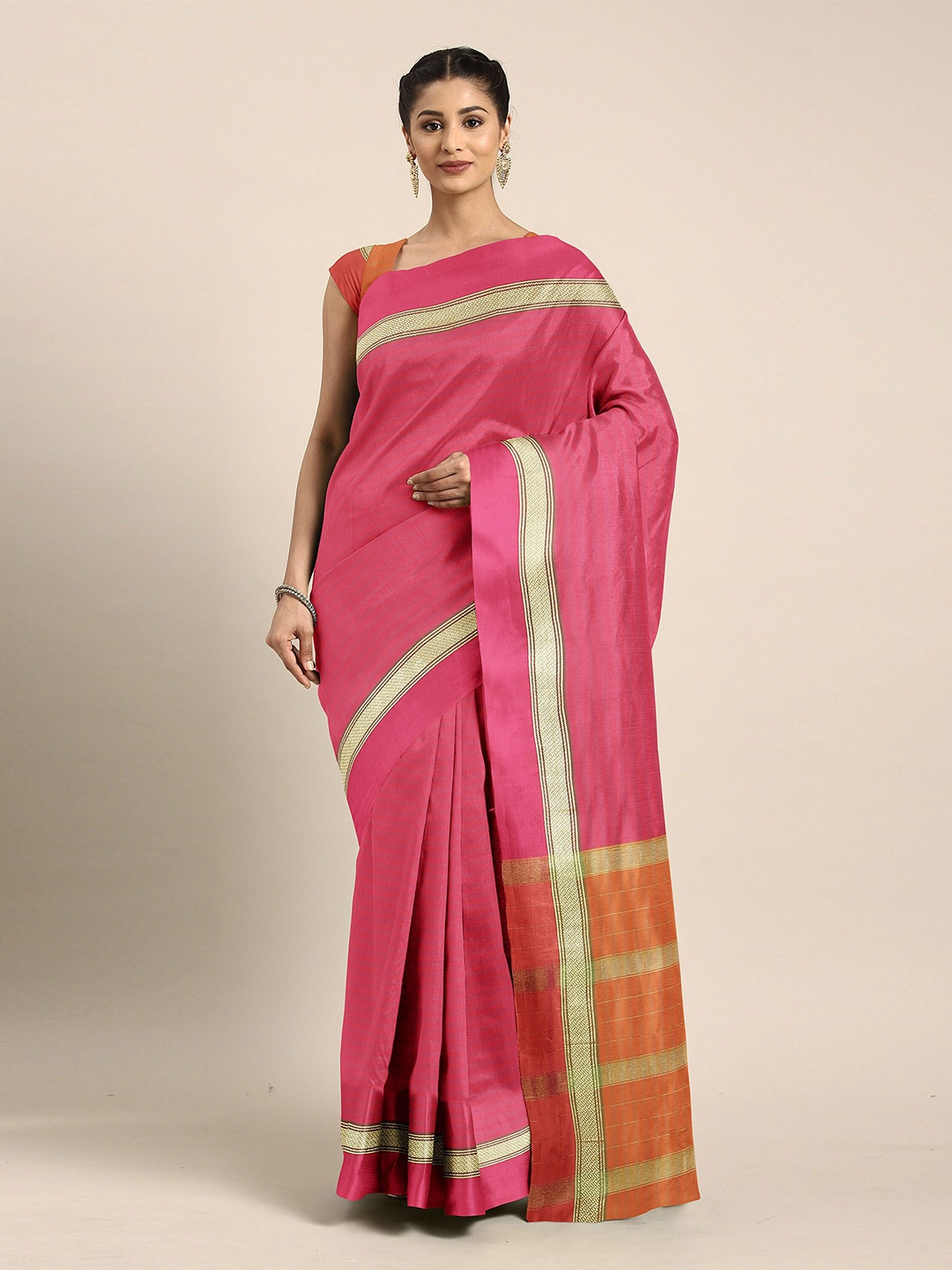 

The Chennai Silks Women Red Woven Design Saree