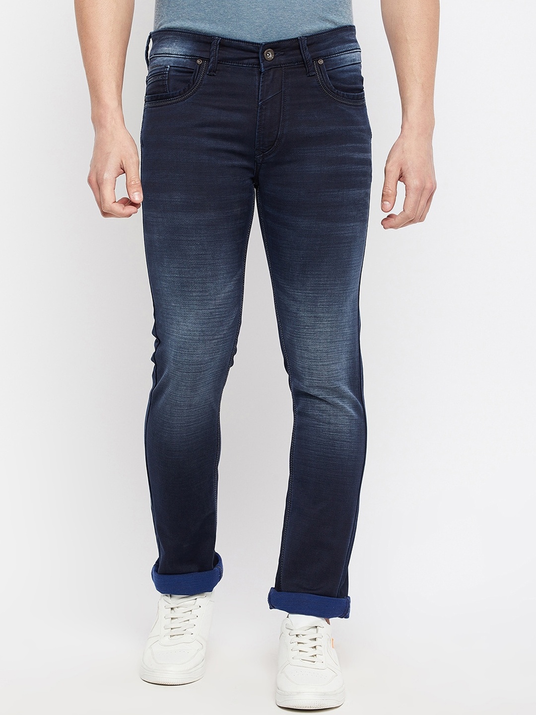 

Duke Men Navy Blue Slim Fit Heavy Fade Stretchable Cotton Jeans