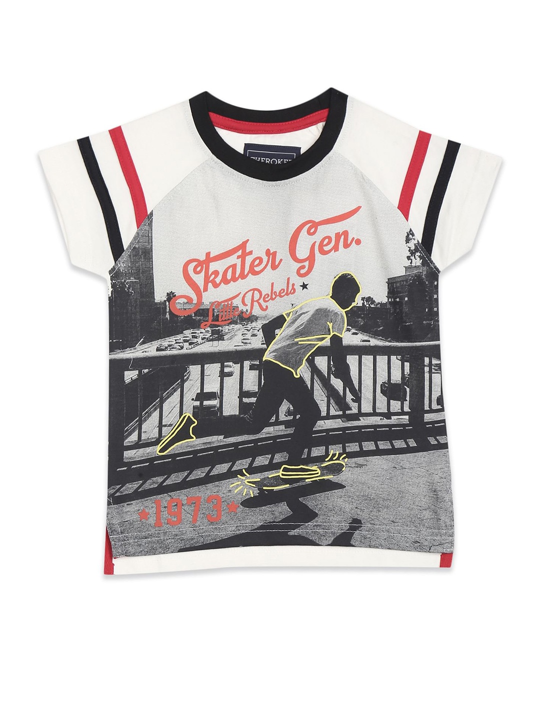 

Cherokee Boys White Printed T-shirt
