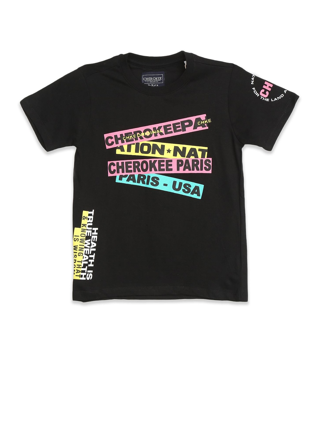 

Cherokee Boys Black Typography Printed T-shirt