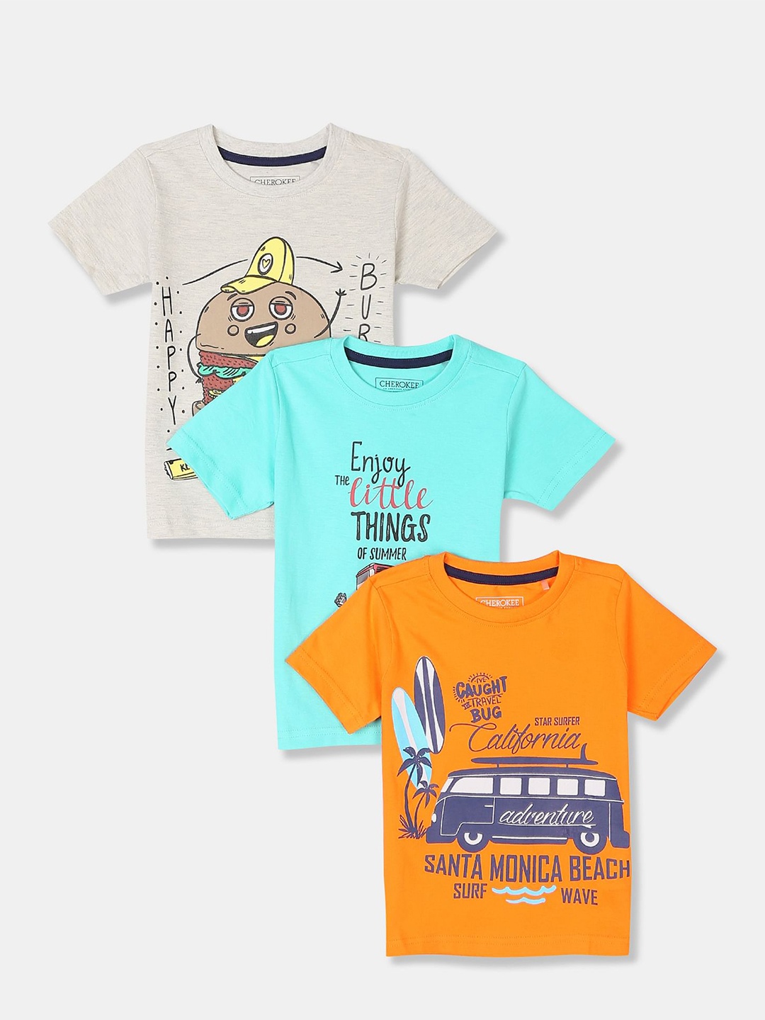 

Cherokee Boys Pack Of 3 Printed T-shirts, Sea green