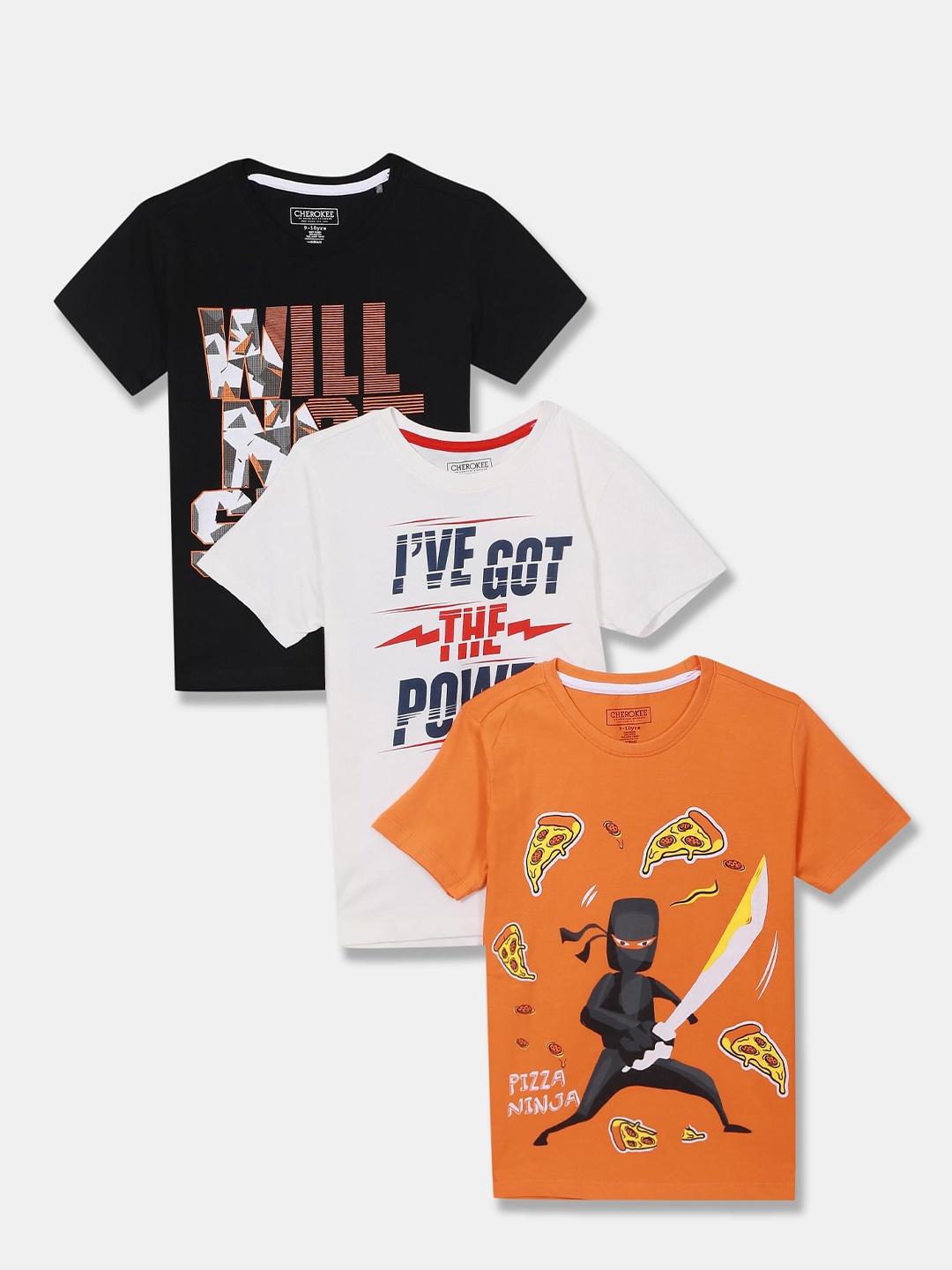

Cherokee Boys Pack Of 3 Assorted Typography Printed Pure Cotton T-shirt
