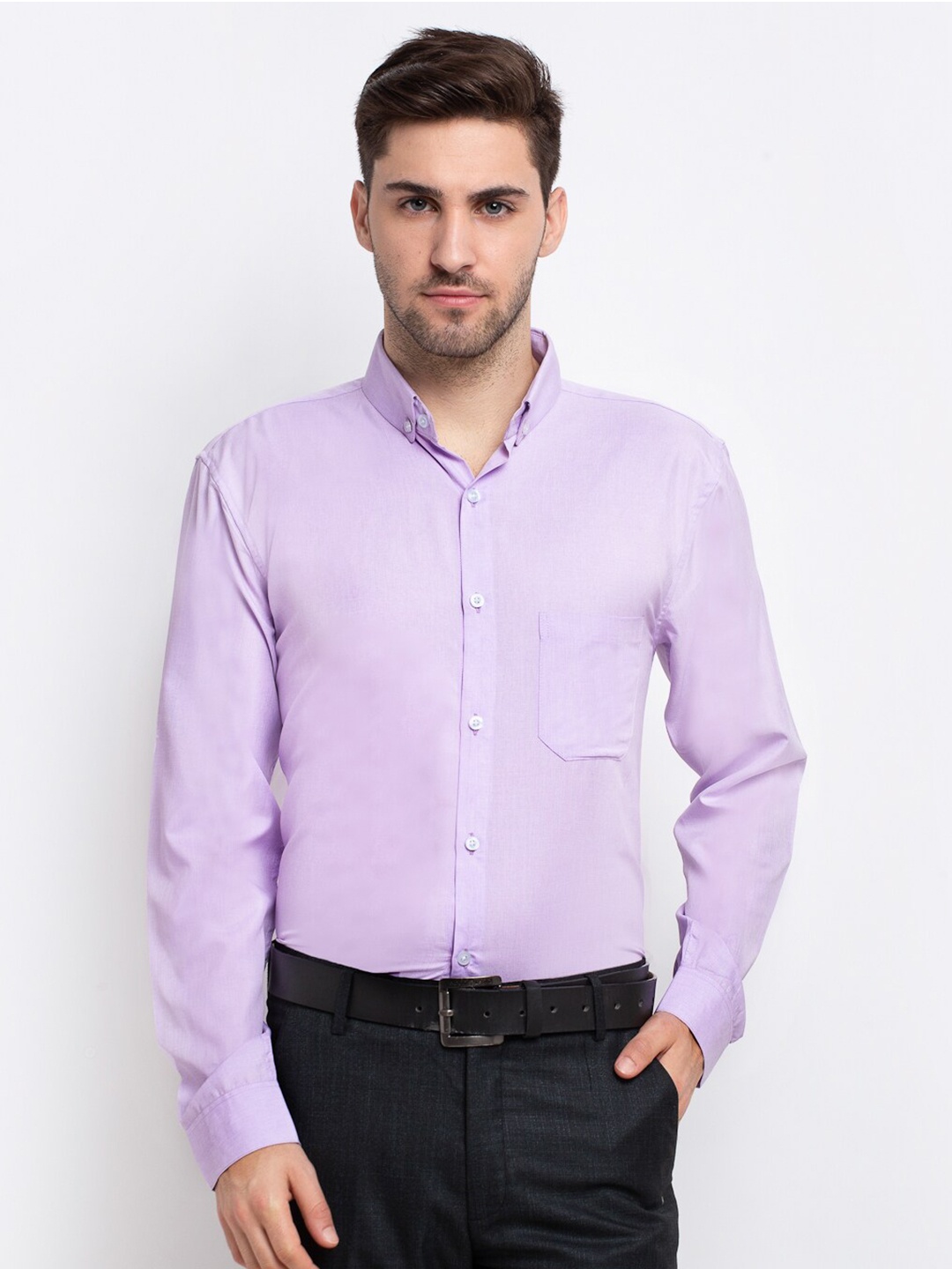 

JAINISH Men Purple Classic Formal Shirt