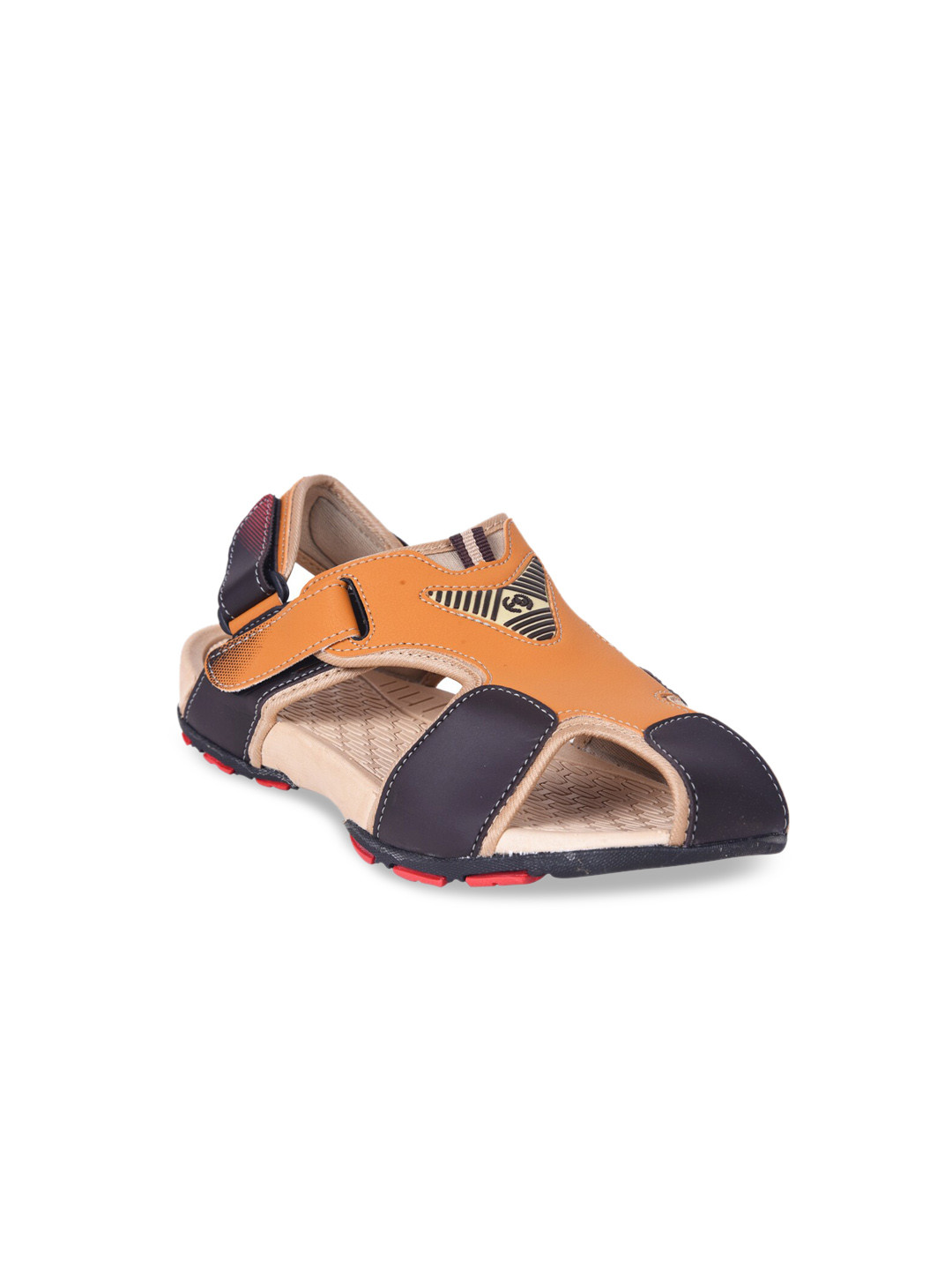

IMPAKTO Men Yellow And Black Solid Sports Sandals