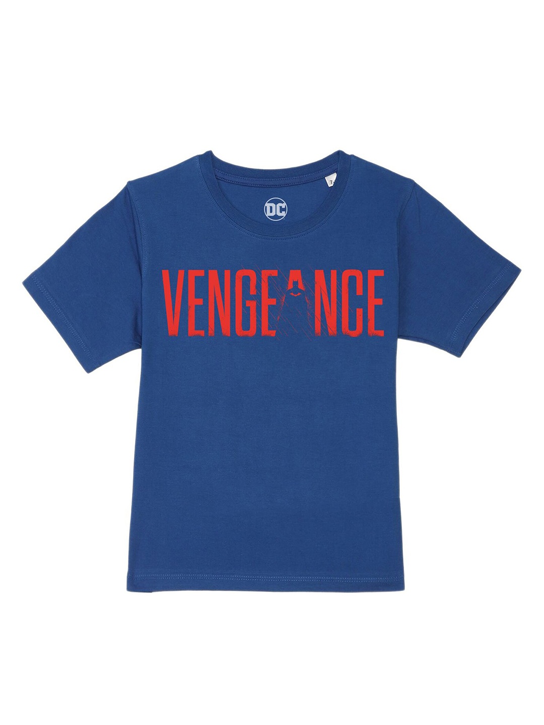 

DC by Wear Your Mind Boys Blue & Red Typography Batman Printed Pure Cotton T-shirt