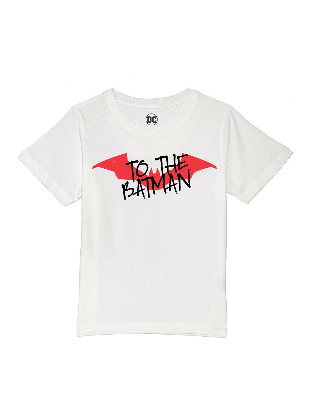 

DC by Wear Your Mind Boys White Batman Printed Cotton T-shirt