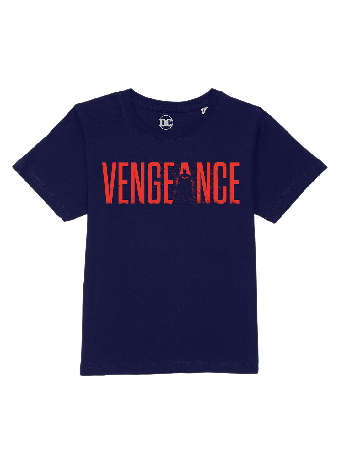 

DC by Wear Your Mind Boys Navy Blue Typography Batman Pure Cotton T-shirt