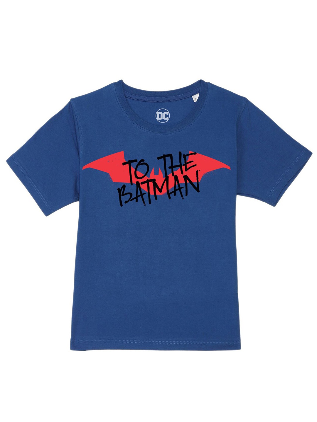 

DC by Wear Your Mind Boys Blue Typography Batman Printed Pure Cotton T-shirt