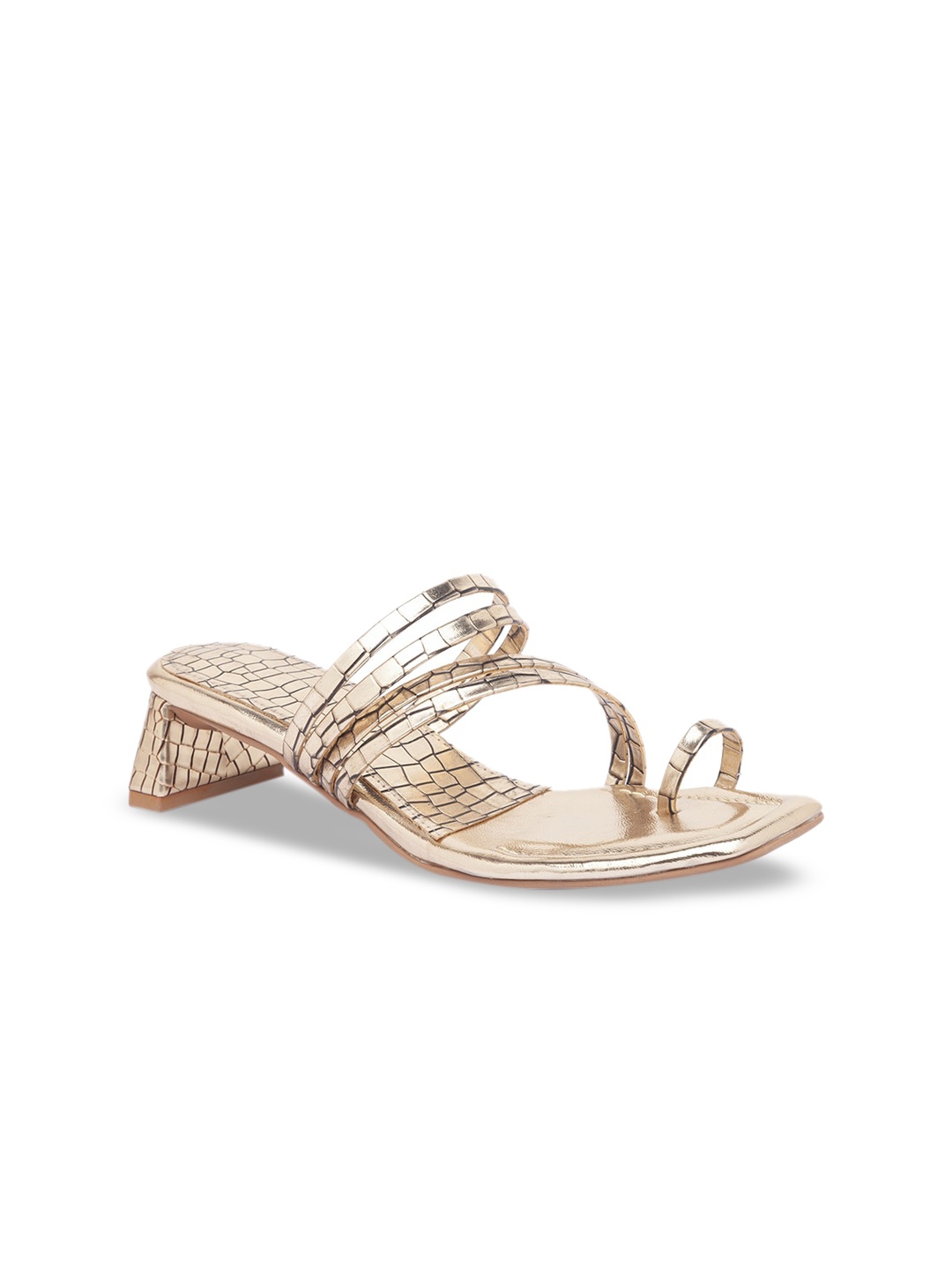 

Sole To Soul Gold-Toned Textured Party Block Heels