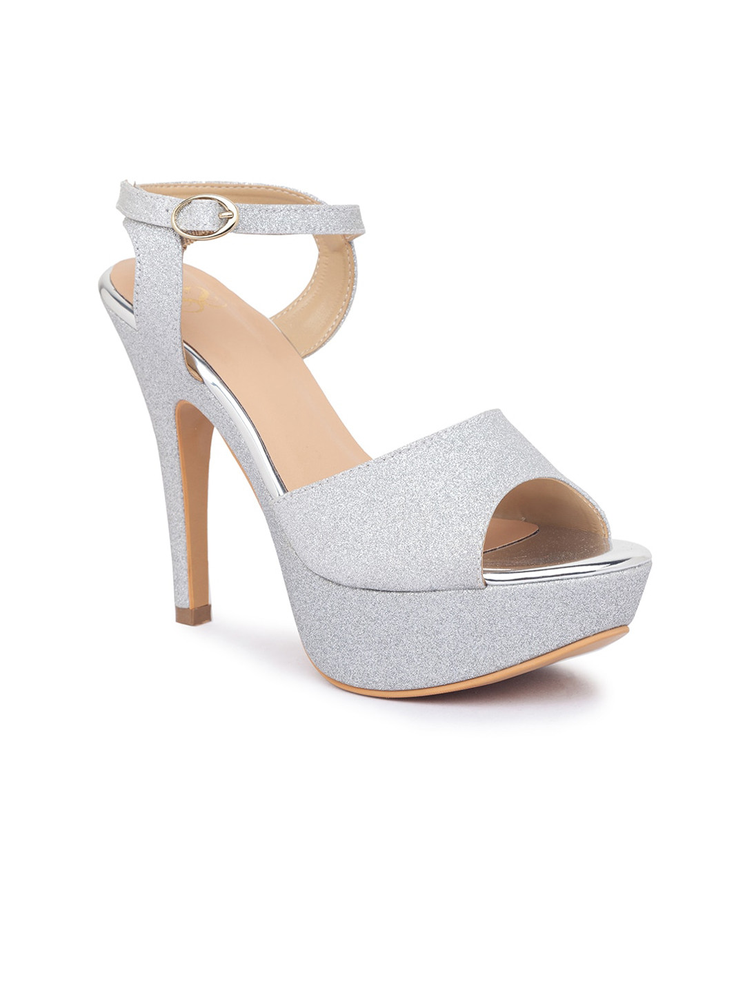 

Sole To Soul Silver-Toned Party Stiletto Sandals