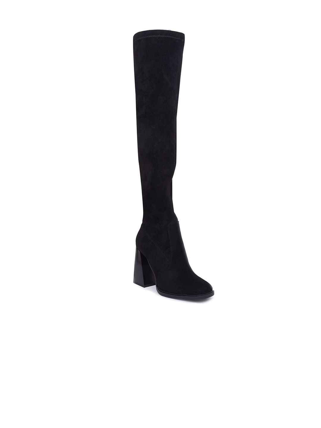 

Sole To Soul Black Suede High-Top Block Heeled Boots