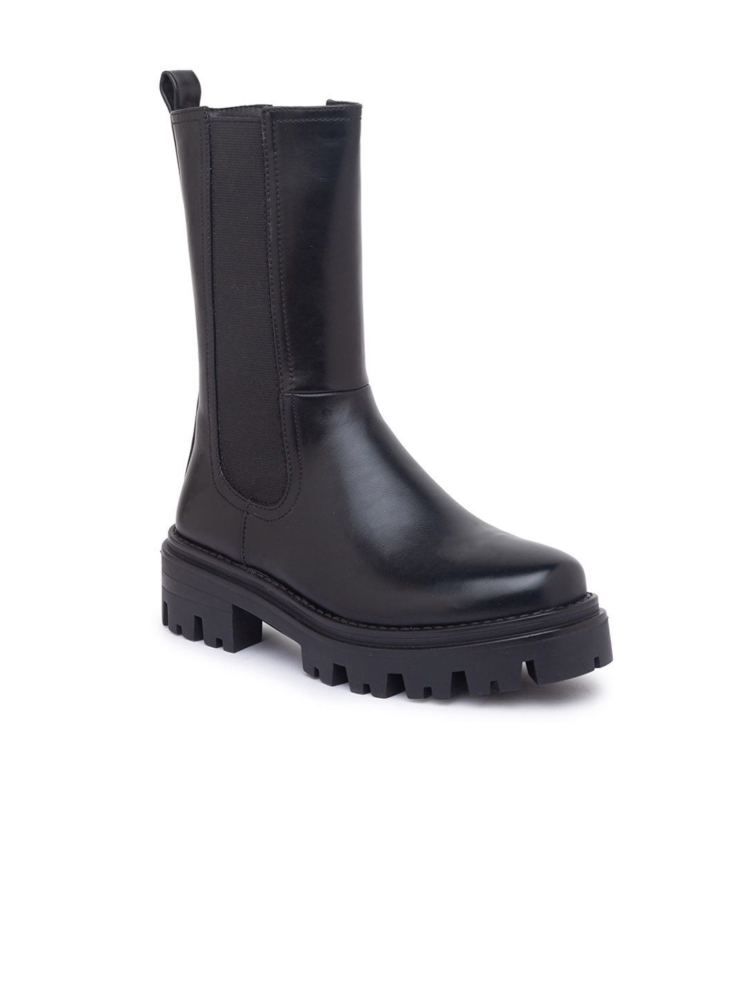 

Sole To Soul Black High-Top Platform Heeled Boots