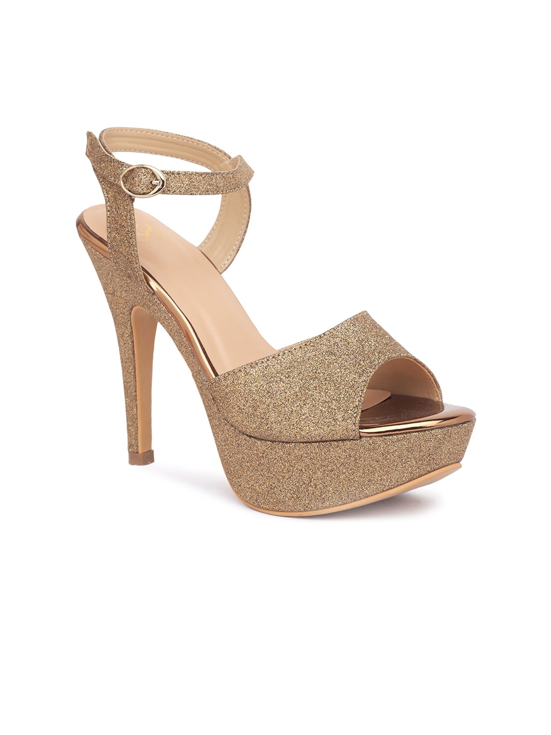 

Sole To Soul Bronze-Toned Embellished Party Stiletto Heels
