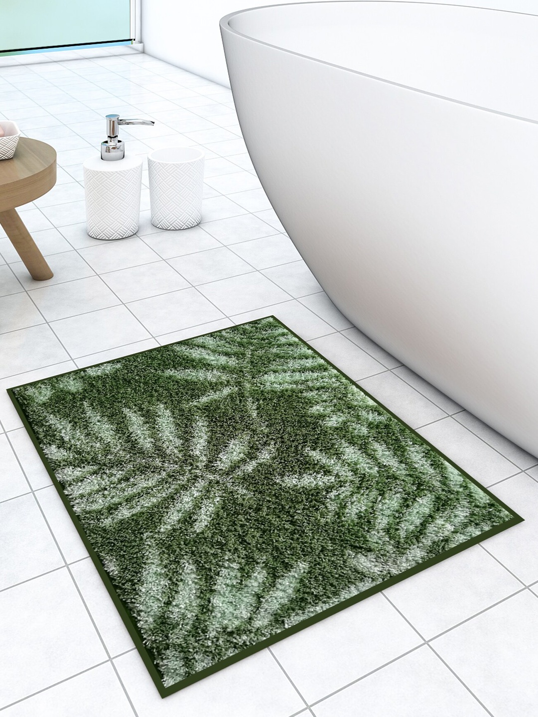Athom Trendz Green Printed Anti-Skid Doormats