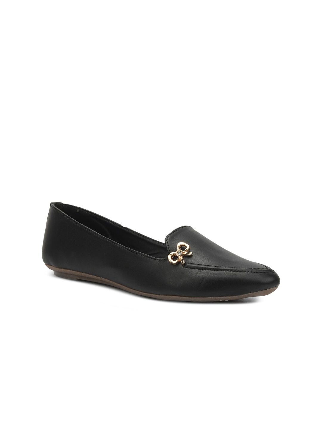 

SALARIO Women Black Solid Bow Embellished Ballerinas Flats